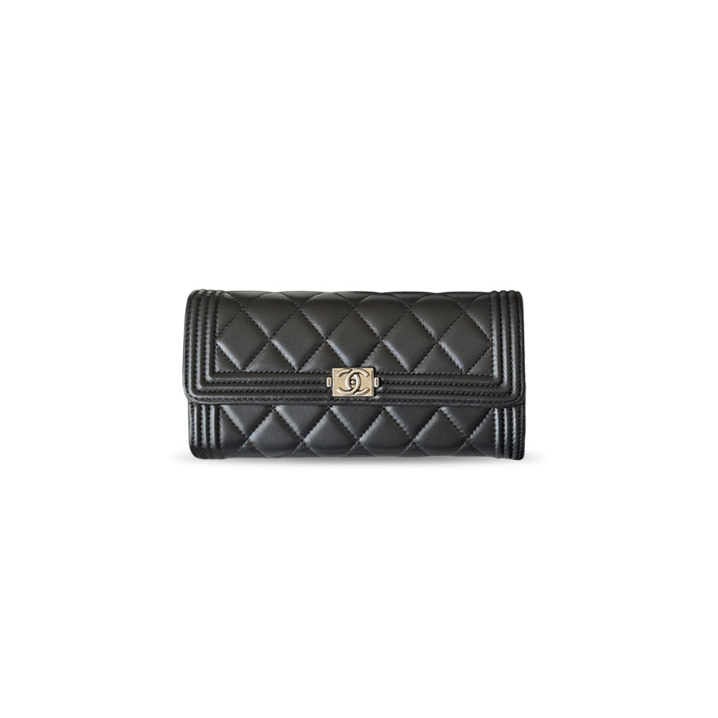 CHANEL MASTER BOY LONG FLAP WALLET SILVER HARDWARE A80286 (19*10.5*3cm)